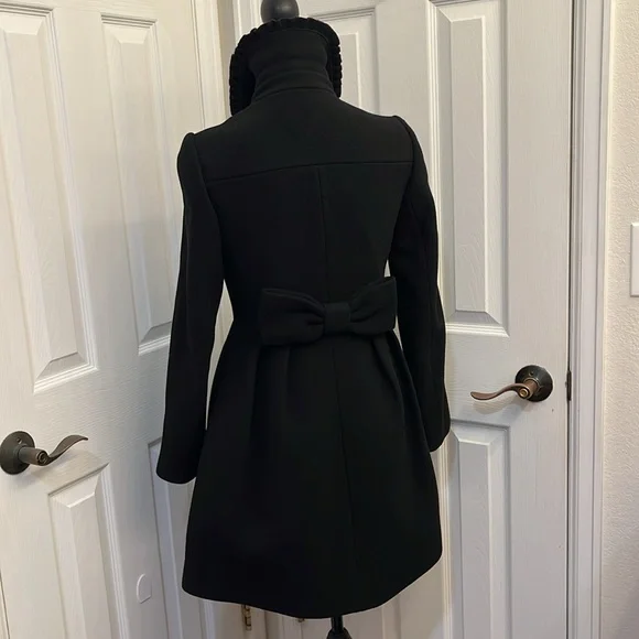 Kate Spade Black Wool Double Breasted Pea Coat size 0 - Picture 7 of 16